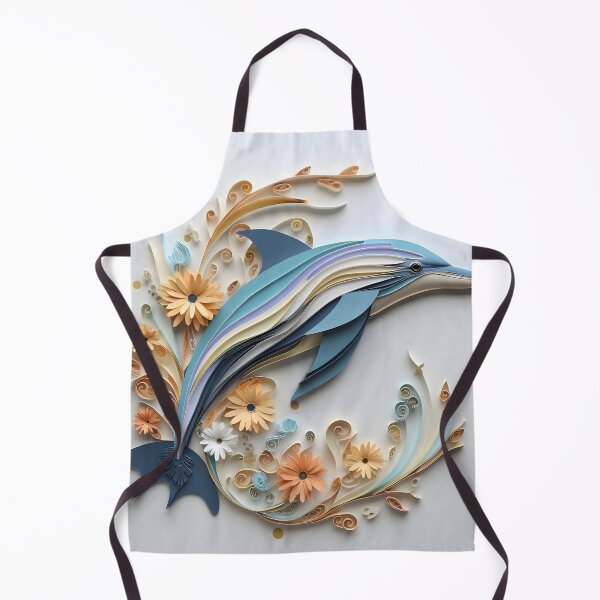 Item preview, adorable paper quilling dolphin print designed and sold by dcrc.