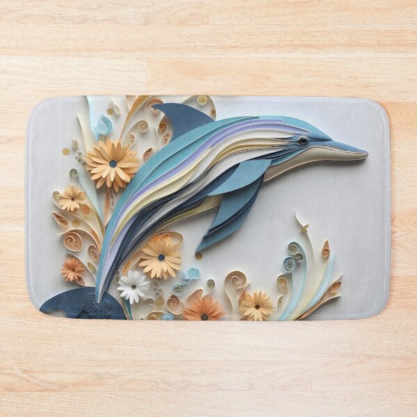 Item preview, adorable paper quilling dolphin print designed and sold by dcrc.