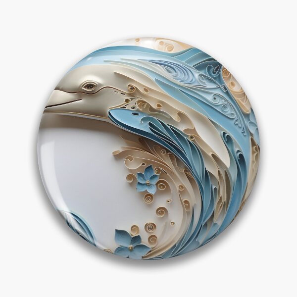 Item preview, adorable paper quilling dolphin print designed and sold by dcrc.