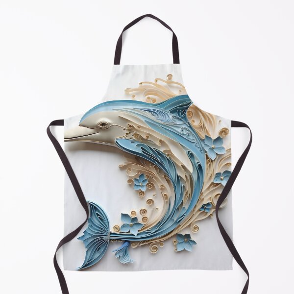 Item preview, adorable paper quilling dolphin print designed and sold by dcrc.