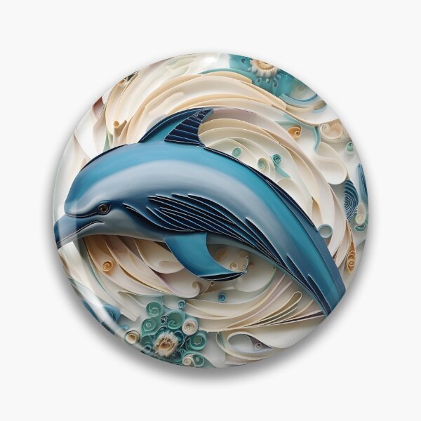 Item preview, adorable paper quilling dolphin print designed and sold by dcrc.