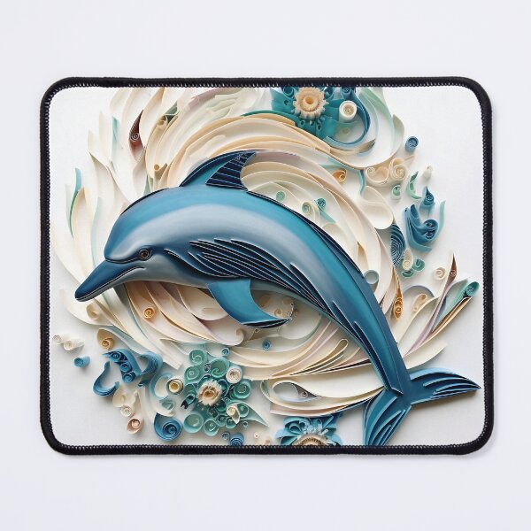 Item preview, adorable paper quilling dolphin print designed and sold by dcrc.