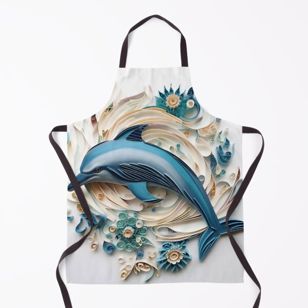Item preview, adorable paper quilling dolphin print designed and sold by dcrc.