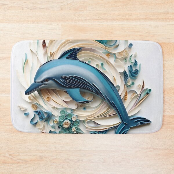 Item preview, adorable paper quilling dolphin print designed and sold by dcrc.
