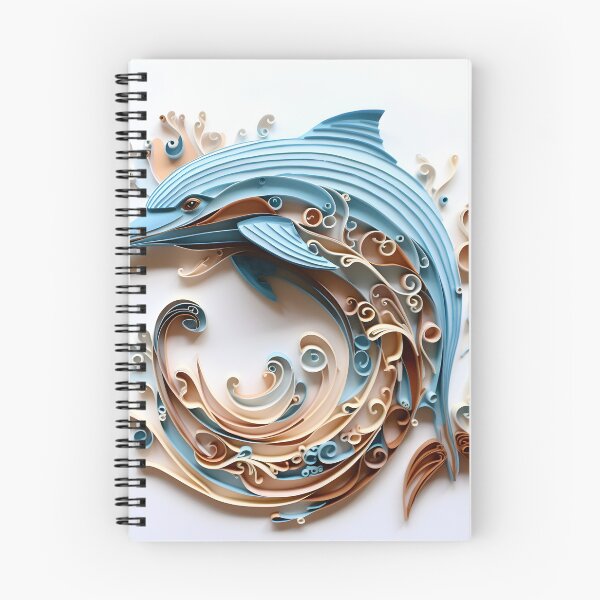 Item preview, adorable paper quilling dolphin print designed and sold by dcrc.