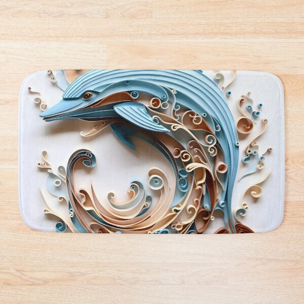 Item preview, adorable paper quilling dolphin print designed and sold by dcrc.