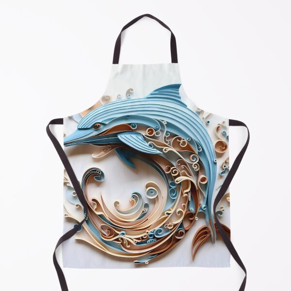 Item preview, adorable paper quilling dolphin print designed and sold by dcrc.