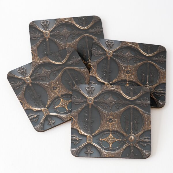 Item preview, Gothic Revival Arthurian Shield: Forged Iron Elegance with Gilded Accents designed and sold by polonuim210.