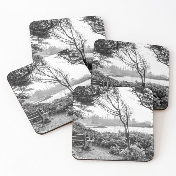 Item preview, Romantic bench spot with view of rugged Vancouver Island West Coast designed and sold by marcthatspot.