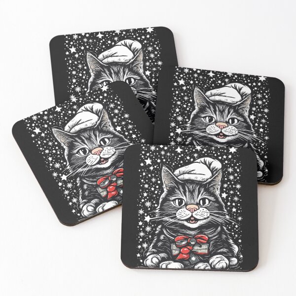 Item preview, funny black cat pushing christmas tree designed and sold by Batiz.