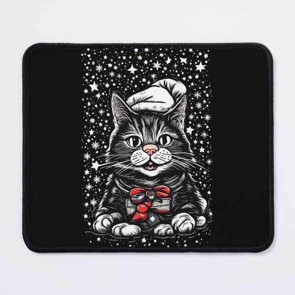 Item preview, funny black cat pushing christmas tree designed and sold by Batiz.
