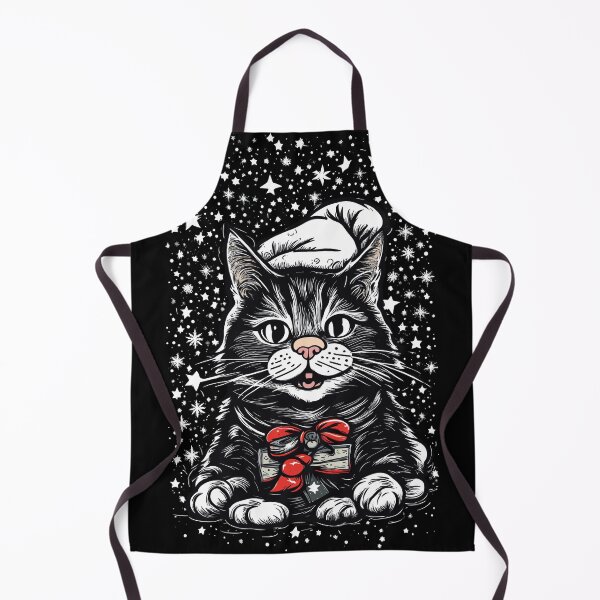 Item preview, funny black cat pushing christmas tree designed and sold by Batiz.