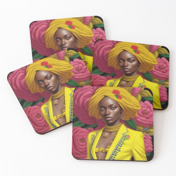 Item preview, Yellow and pink floral fashion print  designed and sold by Roxburylane.