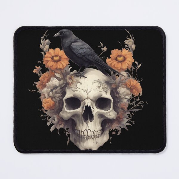 Item preview, Skulls, Crow and flowers designed and sold by BDPoktat.
