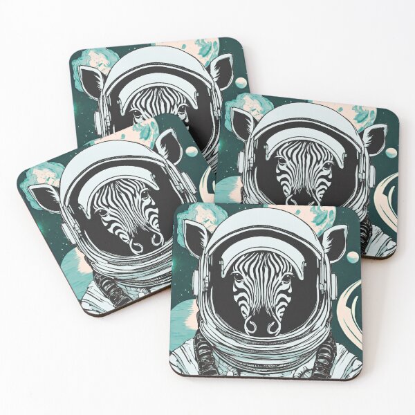 Item preview, Space Zebra (green-blue, teal) designed and sold by ZebraKnees.
