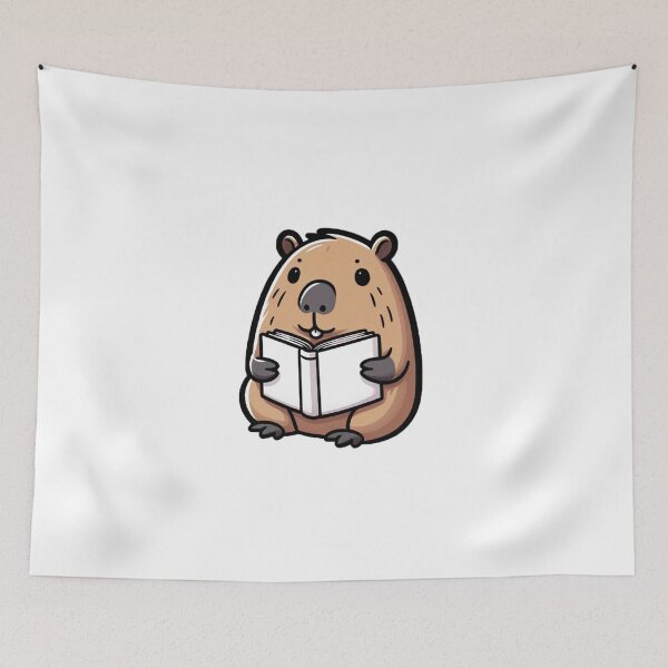 Item preview, Capybara Reading a Book designed and sold by PictoParade.