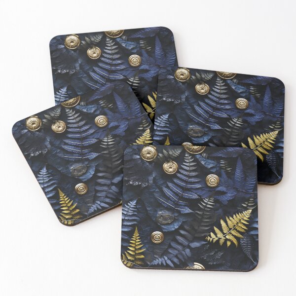 Item preview, Midnight Fern Fossils: Lithic Textures in 3D Macrophotography Style designed and sold by polonuim210.