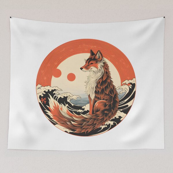 Item preview, Japanese Fox Kitsune designed and sold by Yana Grech.