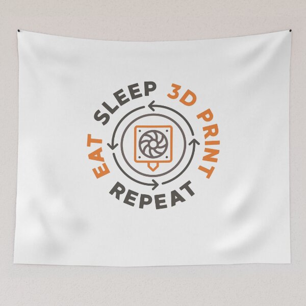Item preview, Eat Sleep 3D Print Repeat 3D Printing - 3d Printer round Design  designed and sold by venomousvector.