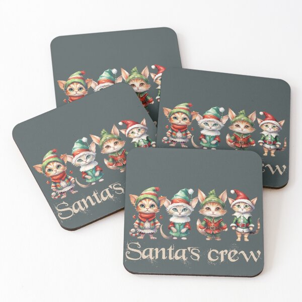 Item preview, Santa's crew cute kittens elfs designed and sold by Rathnau.