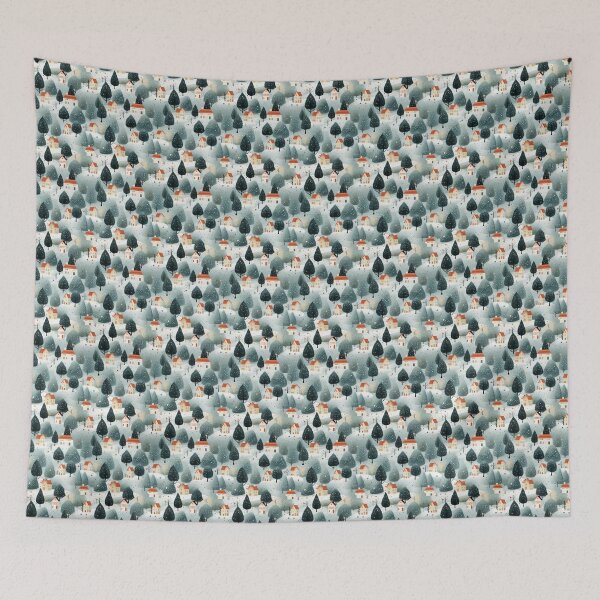 Item preview, Ethereal Winter Tapestry: Snowy Art for Elegant Fashion designed and sold by Moisky Patterns.