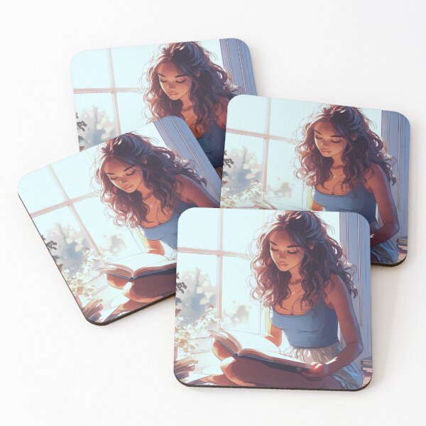 Item preview, A girl reading a book. designed and sold by growing-mom.