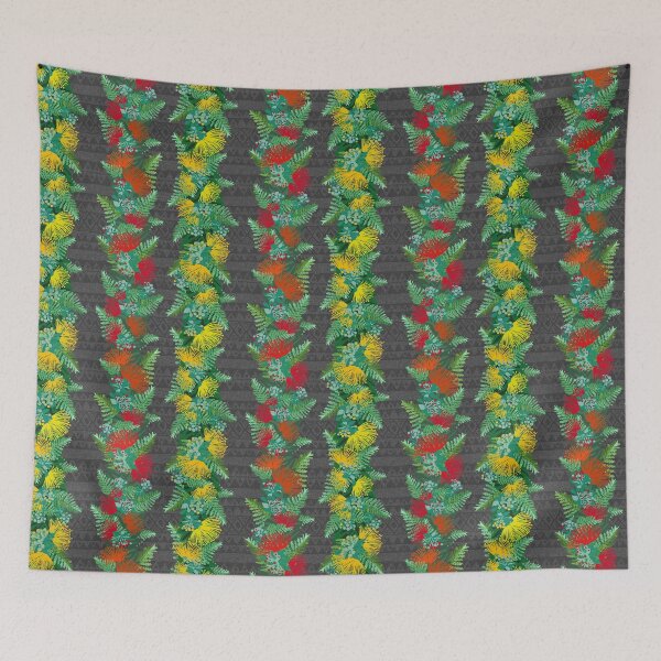Item preview, Hawaiian O'hia Lehua Haku Lei on tapa designed and sold by Linda Maliuana.