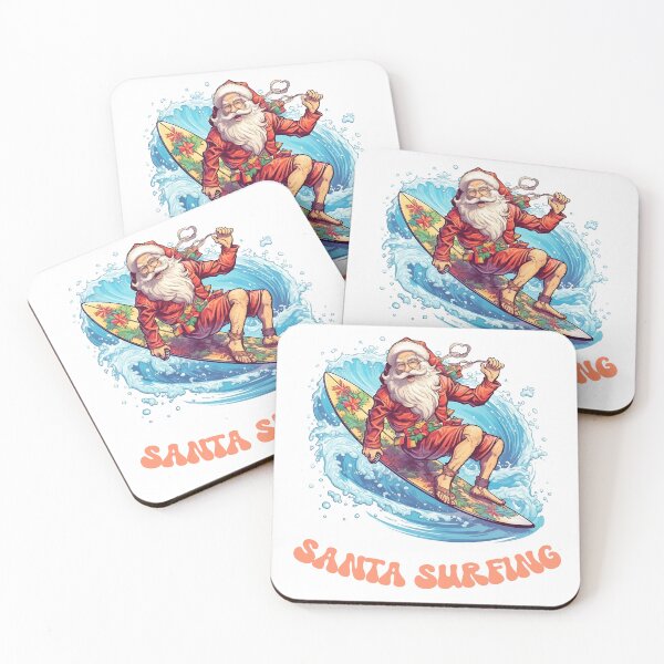 Item preview, Santa surfing cool gifts for surfers and Santa Claus  designed and sold by ABCreativeShop.
