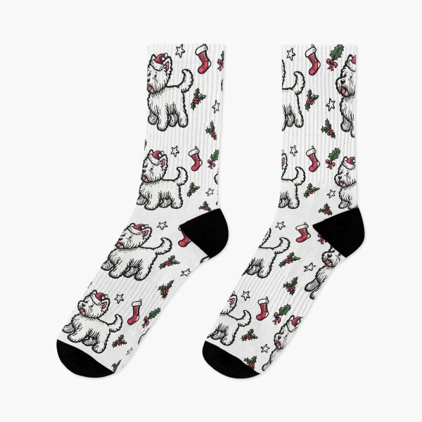 Item preview, Westie Christmas Design - West Highland Terrier Santa Hat - Cartoon Dog Holiday Drawing designed and sold by Star-Fragment.