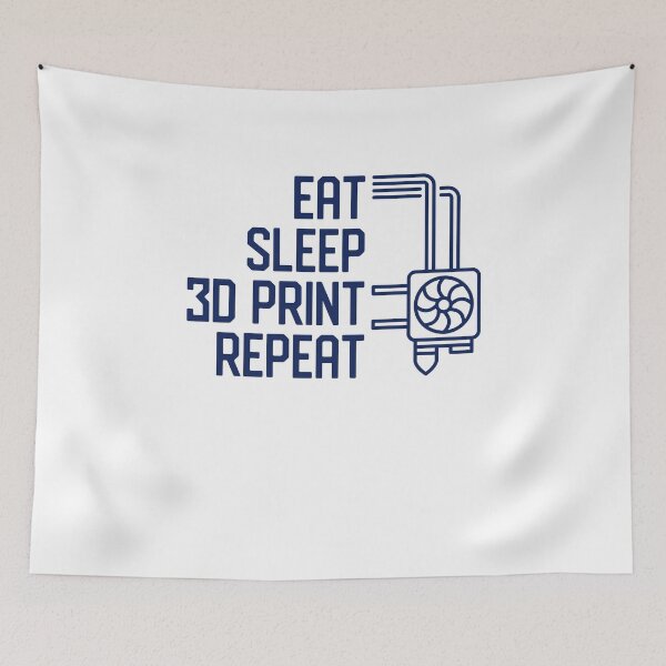 Item preview, Eat Sleep 3D Print Repeat creative funny Printing Design designed and sold by venomousvector.