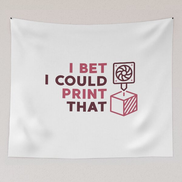 Item preview, I Bet I Could Print That minimal 3D Printing Design designed and sold by venomousvector.