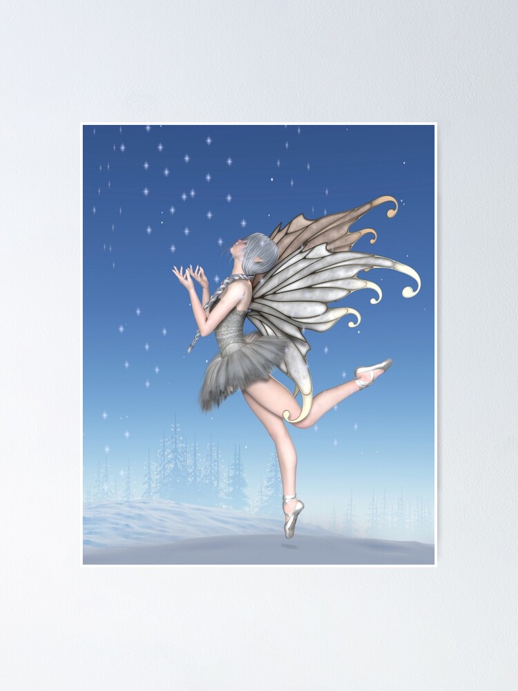 Ballerina Winter Fairy Dancing In The Snow Poster By Algoldesigns Redbubble