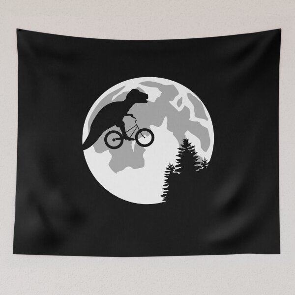 Item preview, Dinosaur Bike and Moon Funny Retro T-shirt designed and sold by CreativeStrike.