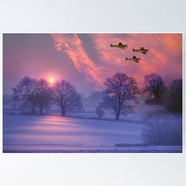 Vista previa del artículo con la obra « Spitfires del amanecer de invierno», diseñado y vendido por Alisonchambers2.