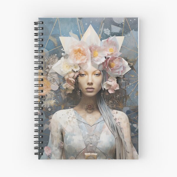 Item preview, Goddess with Pastel Petals and Concrete Geometry - an Urban Botanic Abstraction designed and sold by Dazzling Studio Art.