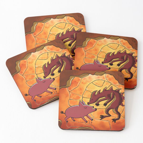 Item preview, Dragon and Pig modern cave painting designed and sold by mea98pkl.