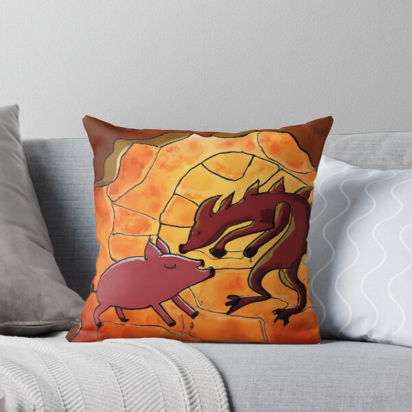 Item preview, Dragon and Pig modern cave painting designed and sold by mea98pkl.