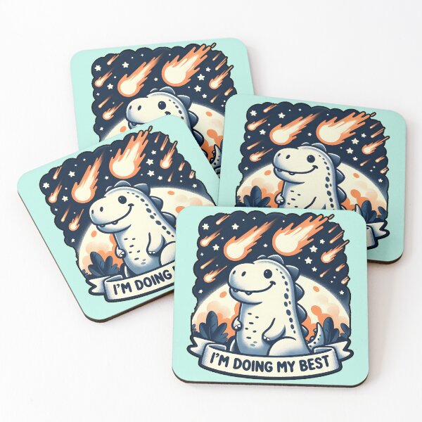 Item preview, Cheerful Dinosaur Amidst Falling Stars - Motivational Charm designed and sold by RuyaFab.