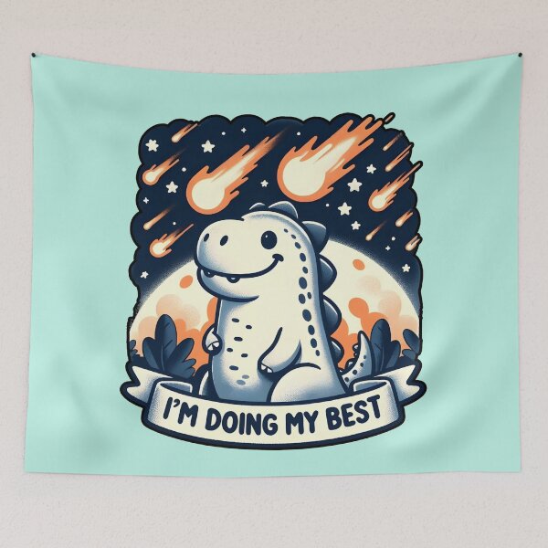 Item preview, Cheerful Dinosaur Amidst Falling Stars - Motivational Charm designed and sold by RuyaFab.
