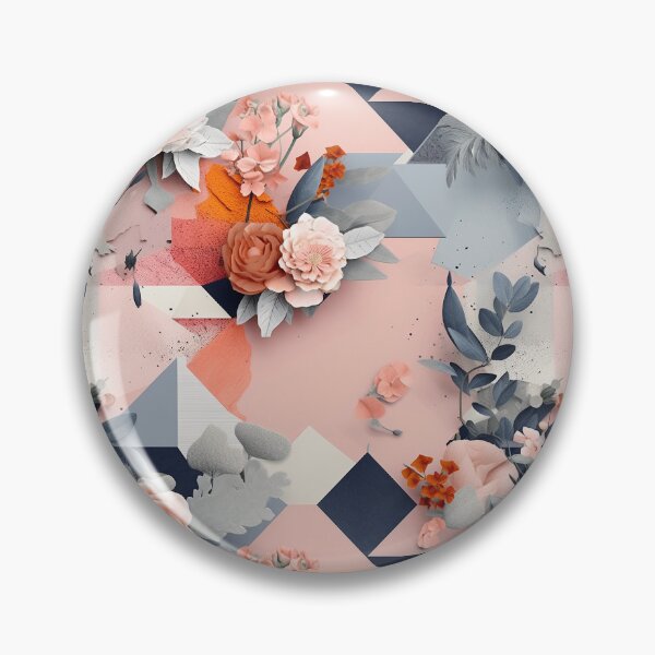 Item preview, Pastel Petals and Concrete Geometry - an Urban Botanic Abstraction Pattern designed and sold by Dazzling Studio Art.