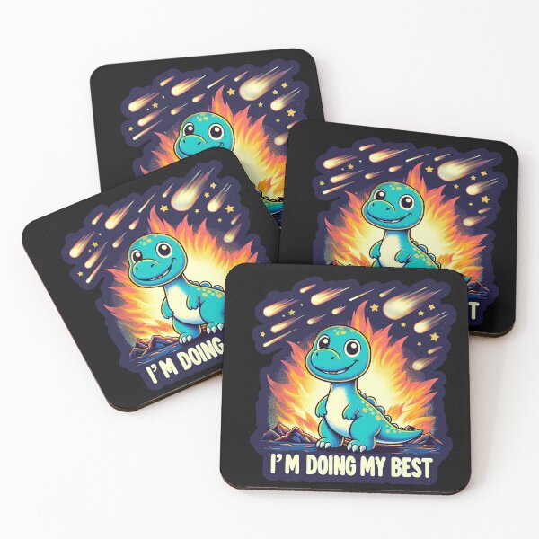 Item preview, Blazing Comet Trails with Happy Blue Dino - Keep Shining! designed and sold by RuyaFab.