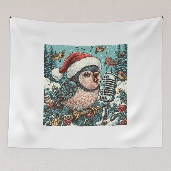 Item preview, Santa Bird Christmas Singing Cute Bird with Scarf | Funny Christmas Bird Cute Funny Animal Lover Christmas Bird Lovers  designed and sold by FestivePalette.