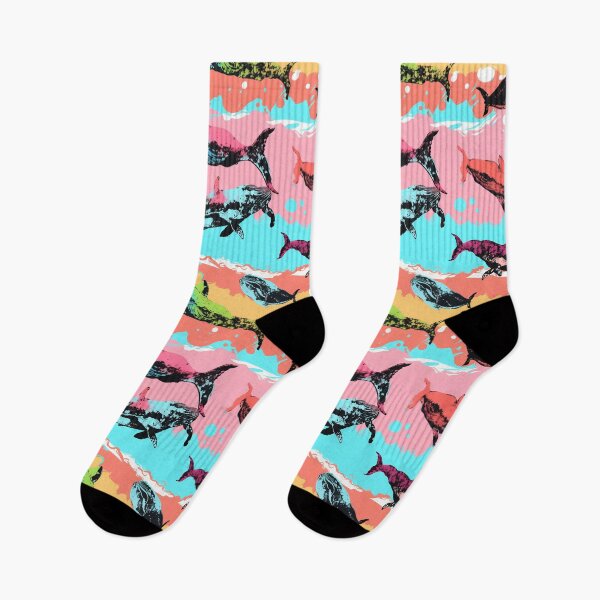 Item preview, Whales, Happy Vibes Pattern designed and sold by Iropagi.