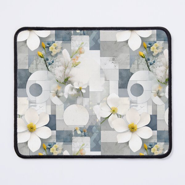 Item preview, Pastel Petals and Concrete Geometry - an Urban Botanic Abstraction Pattern designed and sold by Dazzling Studio Art.