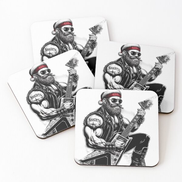 Item preview, Metalhead Santa Claus Hardcore Rock Santa Naughty Santa | Santa Claus Playing Guitar in a Rock Band | Santa with Tattoos Rock Christmas Funny Santa designed and sold by FestivePalette.