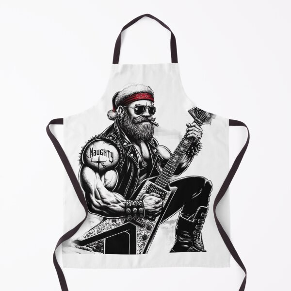 Item preview, Metalhead Santa Claus Hardcore Rock Santa Naughty Santa | Santa Claus Playing Guitar in a Rock Band | Santa with Tattoos Rock Christmas Funny Santa designed and sold by FestivePalette.