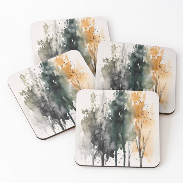 Item preview, Watercolor autumn winter trees designed and sold by haroulita.