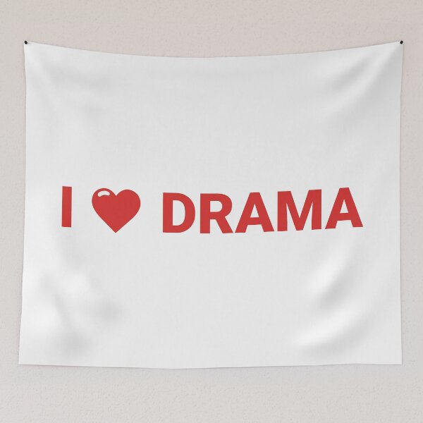 Item preview, I Love Drama Bold Heart Design in red font designed and sold by KikiValley.
