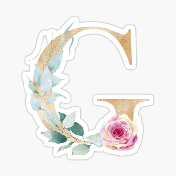 Item preview, Watercolor floral letter G designed and sold by tapilipa.