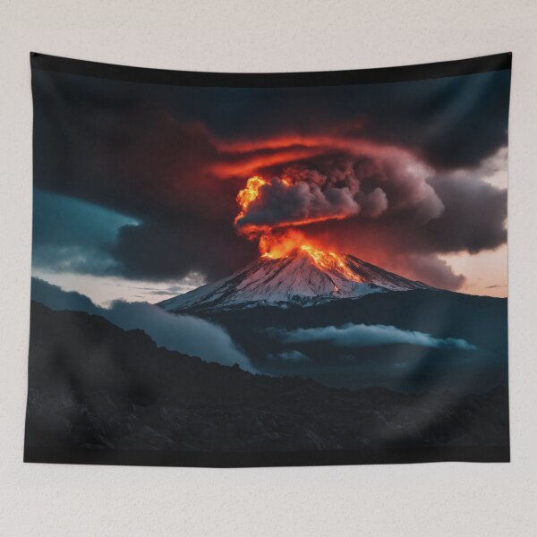 Item preview, Volcano eruption with lava flow designed and sold by AnnArtshock.